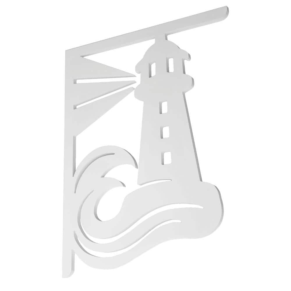 Decorative 16 in. Paintable PVC Lighthouse Mailbox or Porch Bracket - Hercitys