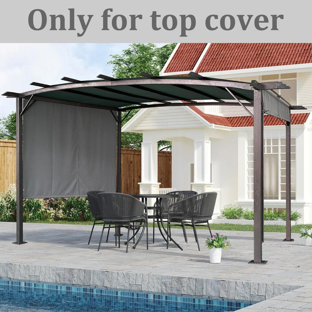 Universal Canopy Replacement Top Cover Suitable for 12 X 9 ft. Outdoor Pergola Frame, Gray - Hercitys