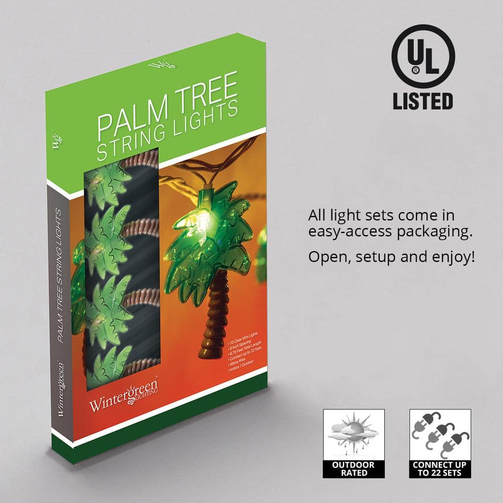 9 ft. 10-Light Palm Tree String Light Set - Hercitys
