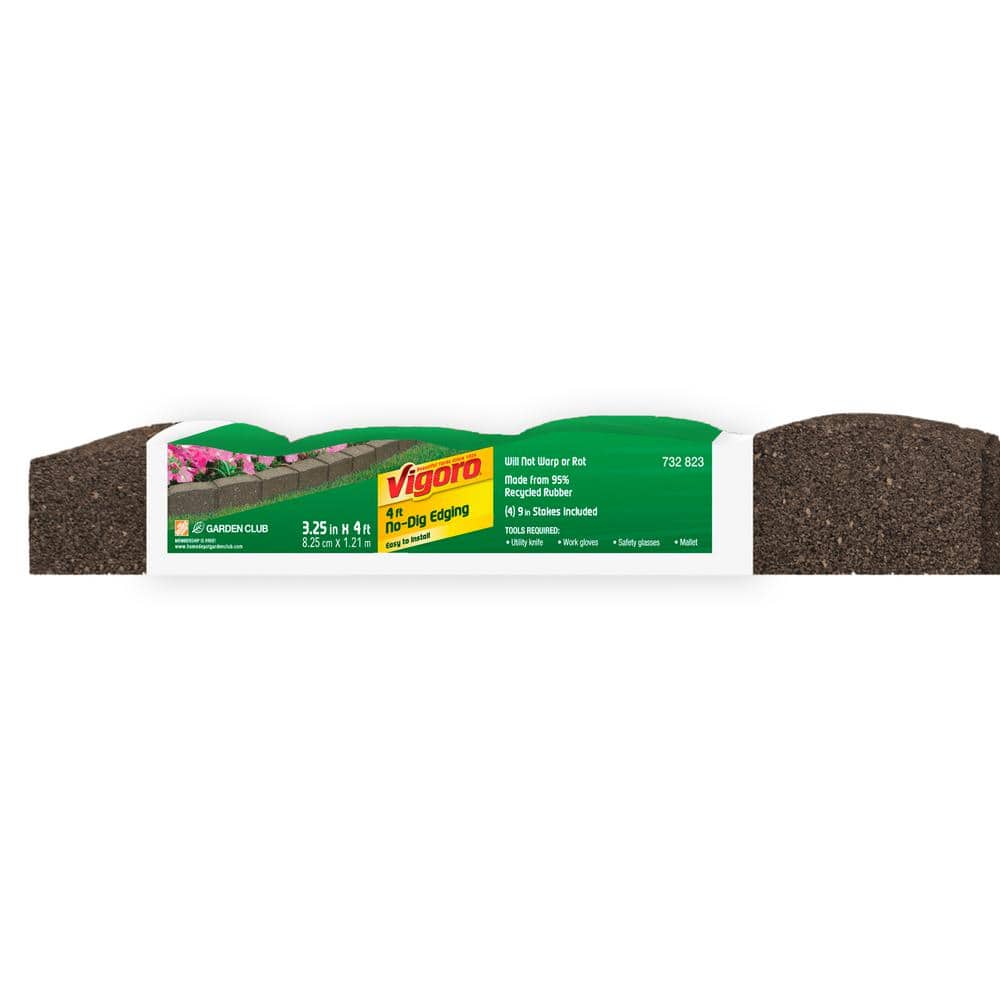 Roman Stone 4 ft. Earth Rubber Garden Edging - Hercitys