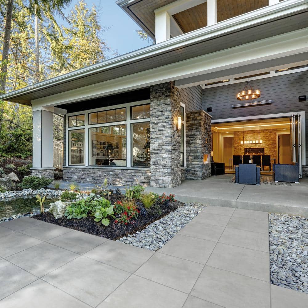 Urban Gray 24 in. x 24 in. x 0.75 Concrete Look Porcelain Paver (Case of 2) - Hercitys