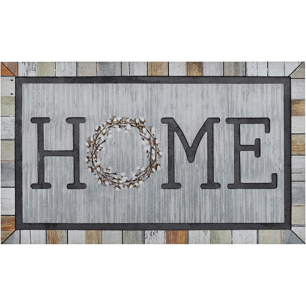 Homestead Wreath Tin 18 in. x 30 in. Doorscapes Mat - Hercitys