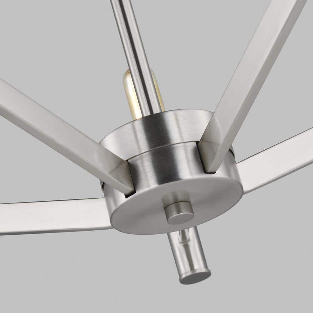 Vector 18 in. 5-Light Brushed Nickel Semi-Flush Mount - Hercitys