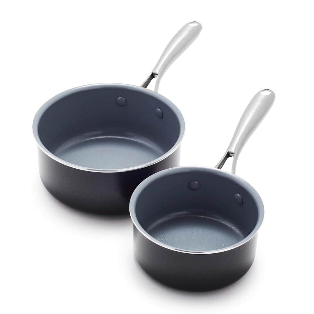 Swift 2-Piece 1 qt. and 2 qt. Aluminum Healthy Ceramic Nonstick Sauce Pan Set - Hercitys