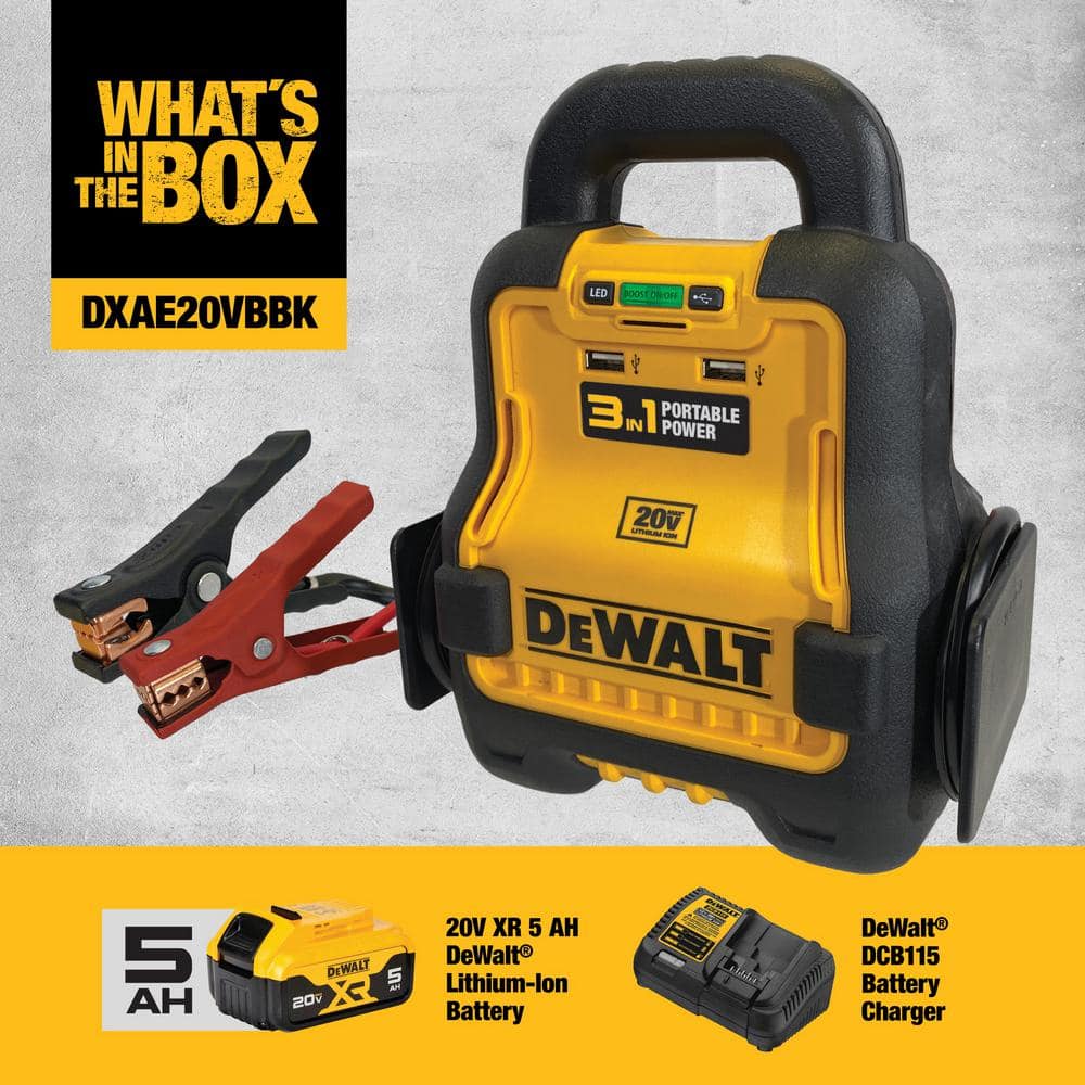 Battery Booster Combo Pack Compatible With 20V XR 5 AH Lithium-Ion Battery, includes 5AH Battery and Charger - Hercitys
