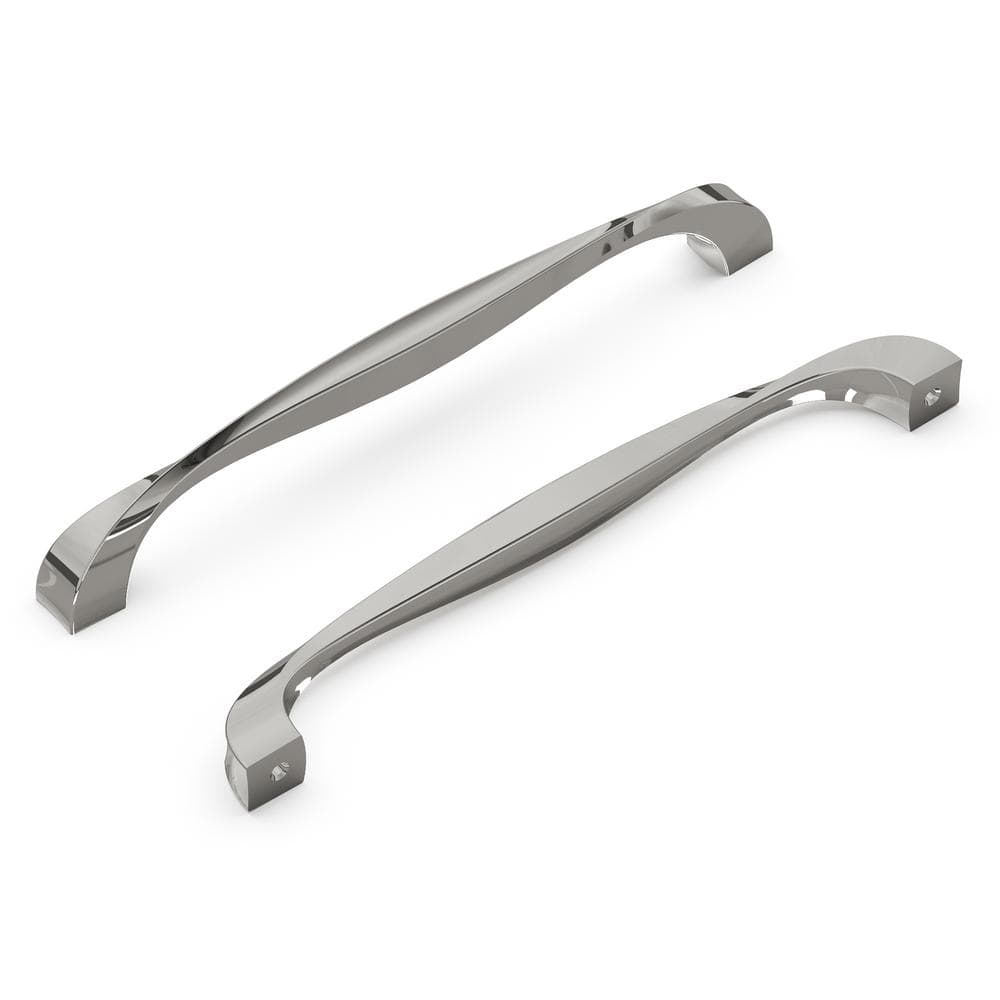 Twist Collection Cabinet Pull 7-9/16 in. (192 mm) Center to Center Polished Nickel Classic Zinc Bar Pull (5-Pack ) - Hercitys