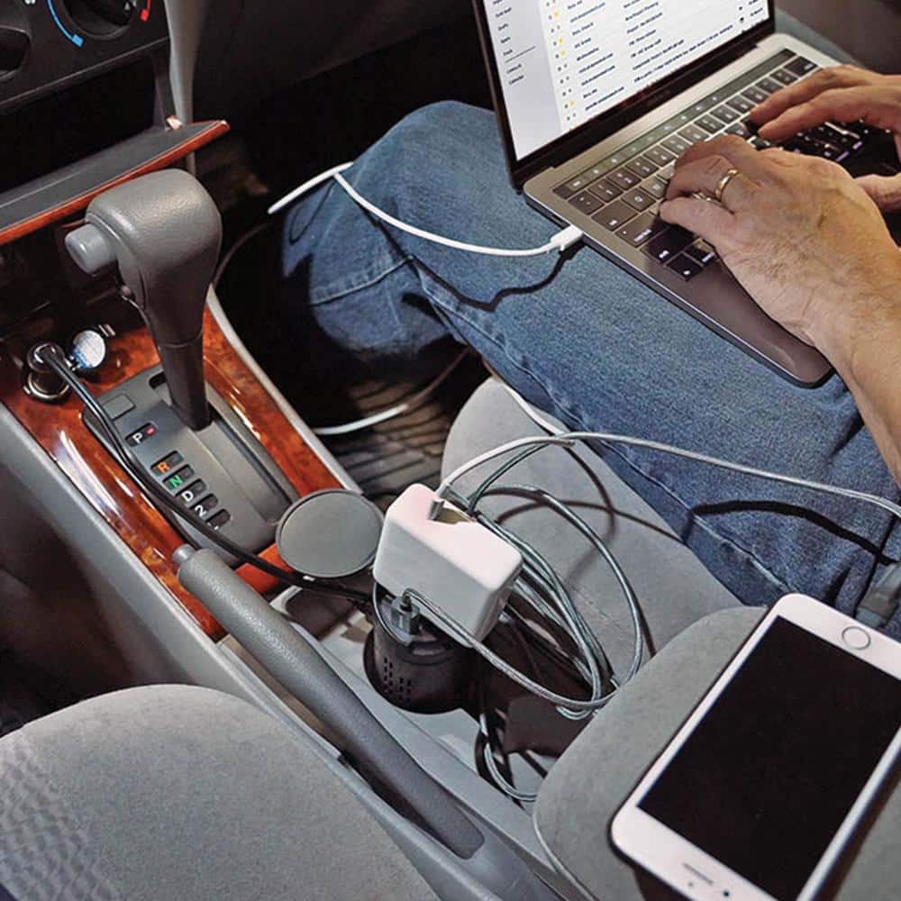 Automotive 150 Continuous Watt and 300 Peak Watt DC to AC Power Converter with 120 Volt AC Outlet and USB Port - Hercitys