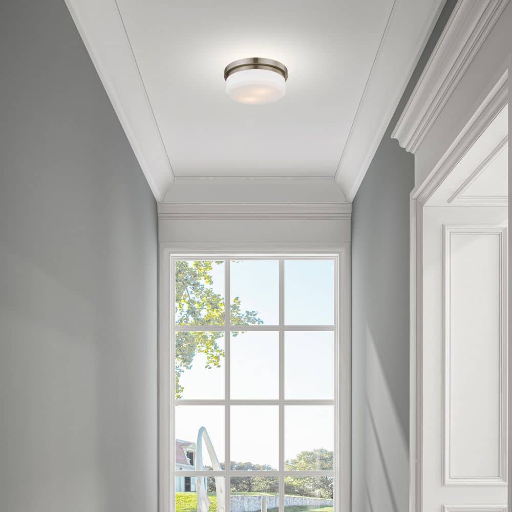 Stratus 2 Light Brushed Nickel Flush Mount or Wall Mount - Hercitys