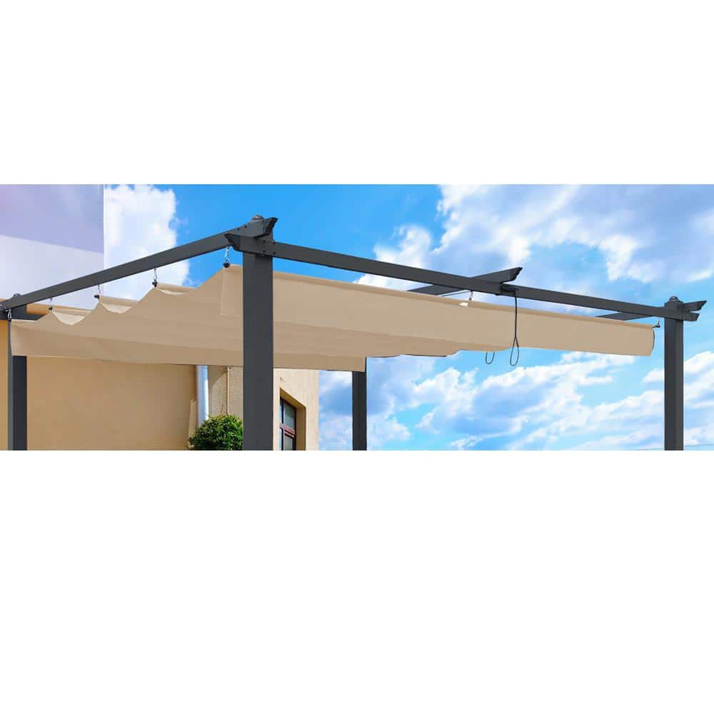 Universal Replacement Canopy Fabric Suitable for a 10 ft. x 10 ft. Outdoor Retractable Pergola Frame SunShelter, KH - Hercitys