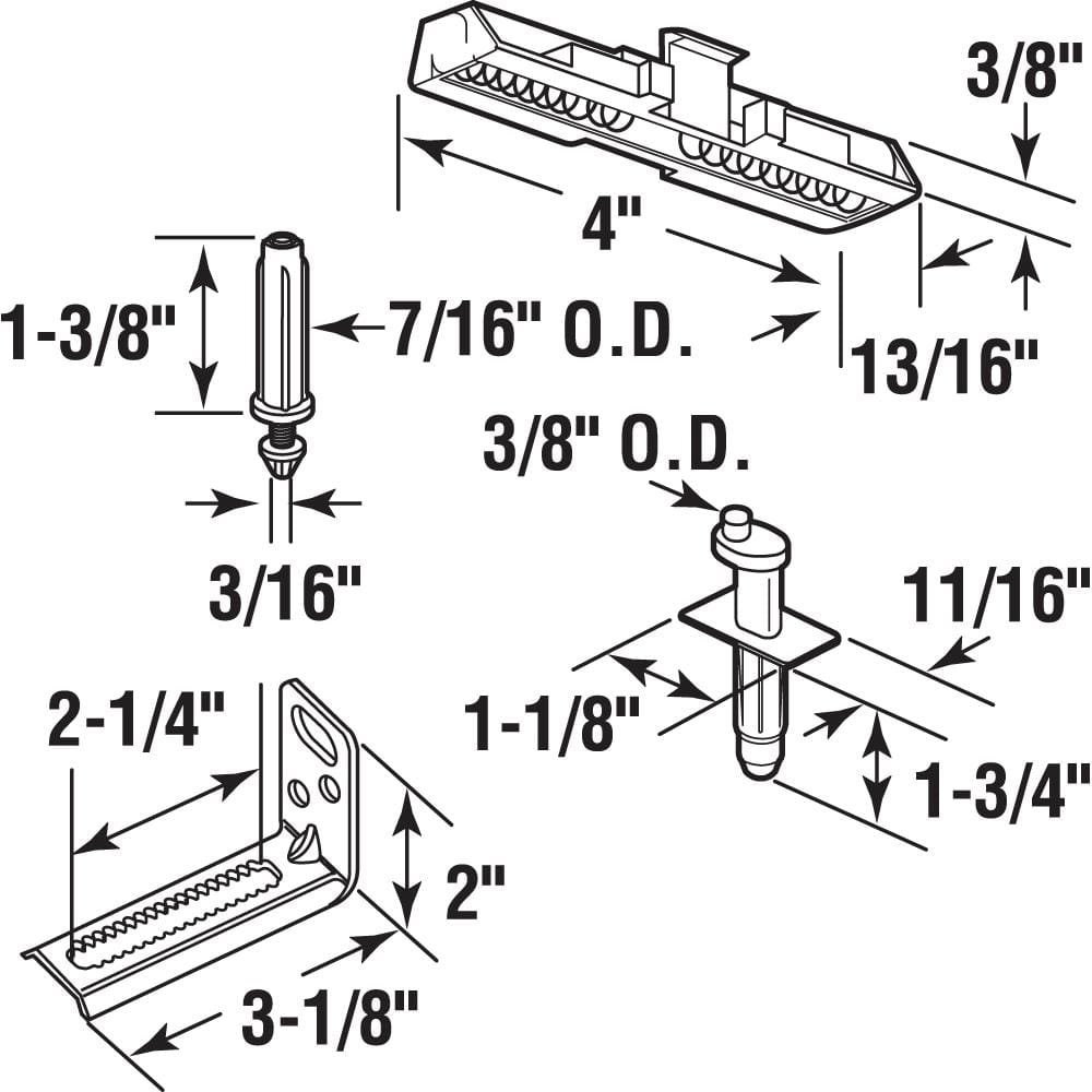 Bi-Fold Door Pivot, Bracket and Guide Set - Hercitys