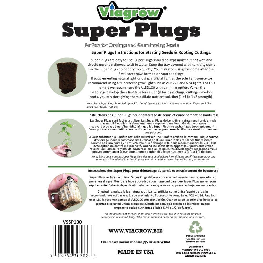Super Plugs 100 Seed Starter Plugs - Hercitys