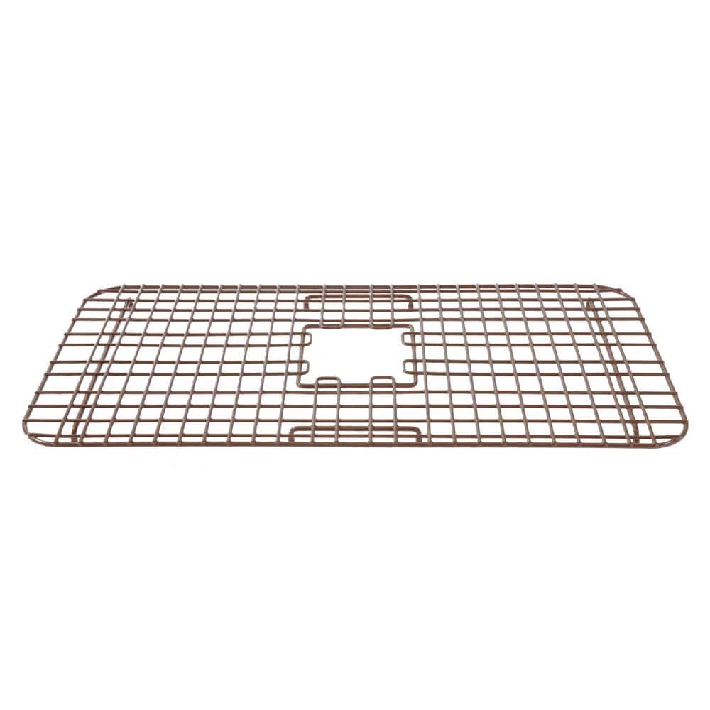 SinkSense Rohe 27.75 in. x 13.375 in. Vinyl Coated Steel Kitchen Sink Bottom Grid in Antique Brown - Hercitys