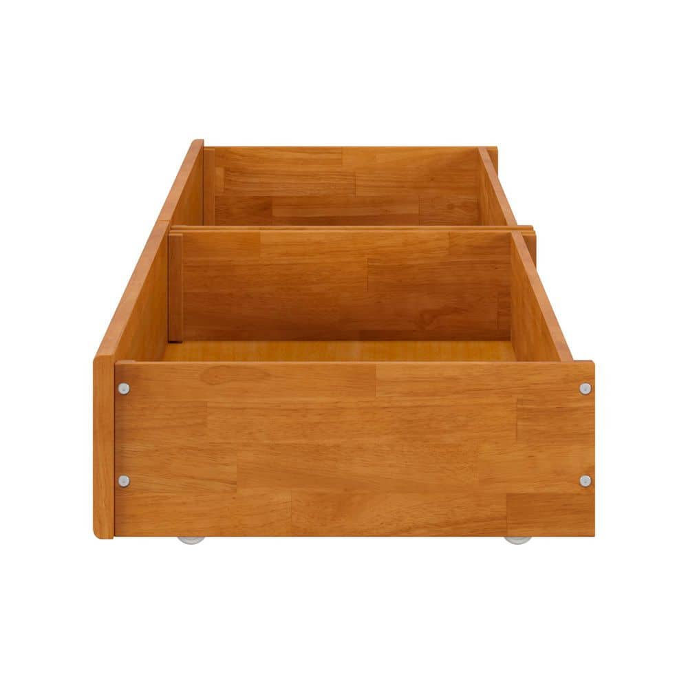 Modern Light Toffee Natural Bronze Solid Wood Frame For K, Queen, F, TXL Size Under Bed Storage Drawers - Hercitys