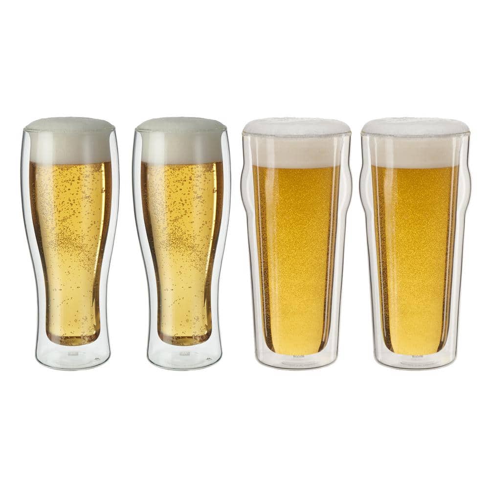 Sorrento 4-pc Double-Wall Pint & Pilsner Glass Set - Hercitys