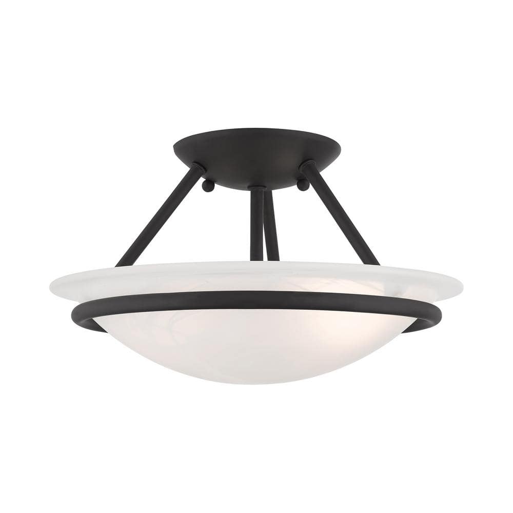 Walcott 2 Light Black Semi Flush Mount - Hercitys