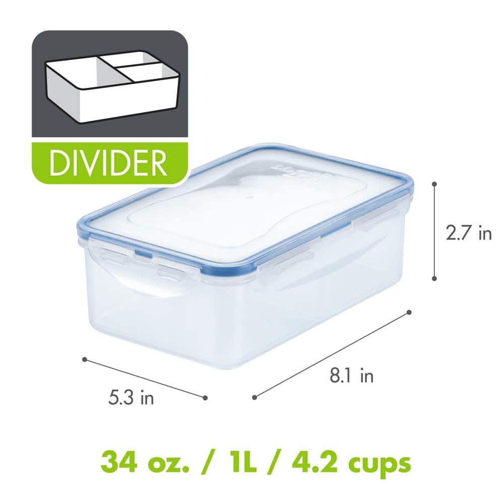 On the Go Meals 3-Piece 34 lbs. Divided Rectangular Food Storage Container Set - Hercitys