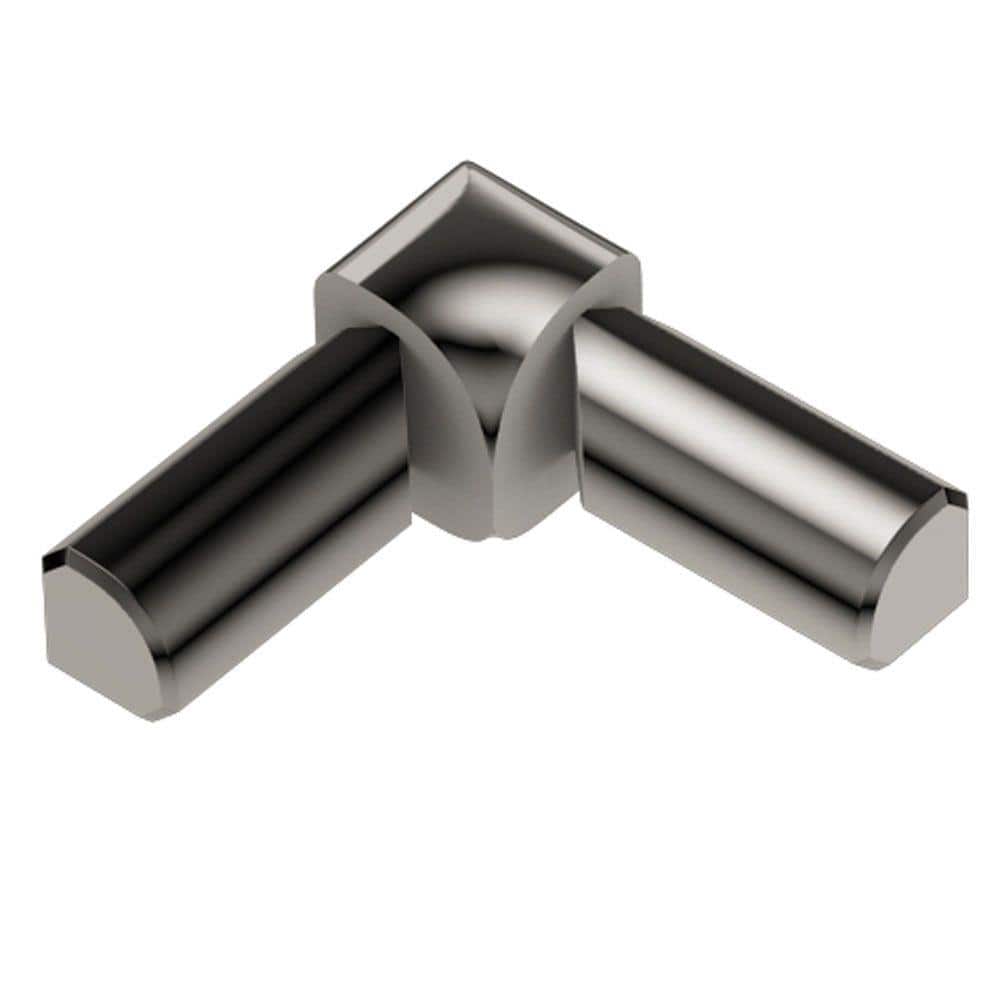 Rondec Polished Nickel Anodized Aluminum 3/8 in. x 1 in. Metal 90 Degree Double-Leg Inside Corner - Hercitys