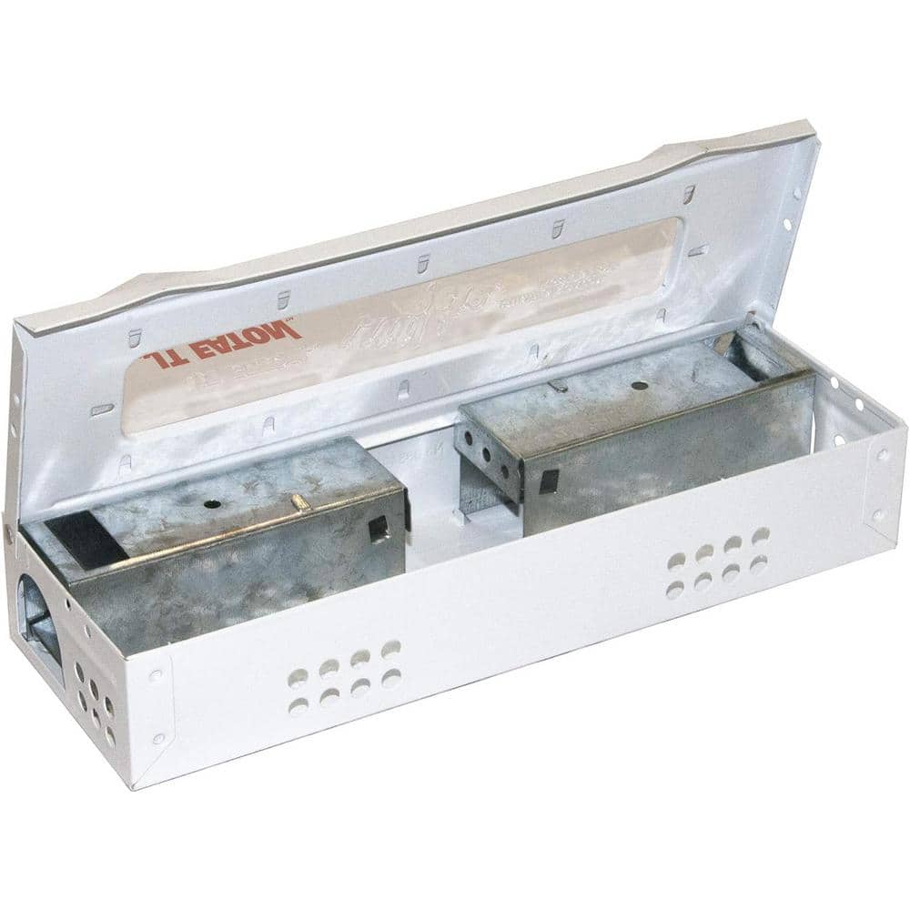 Little Pete Slim Multiple Catch Mouse Trap with Clear Lid and White Powder Coat (12-Pack) - Hercitys