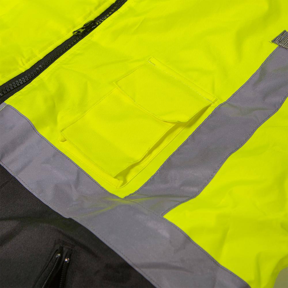Yellow Mesh High Visibility Reflective Class 3 Safety Vest Bomber Jacket Size XXL - Hercitys