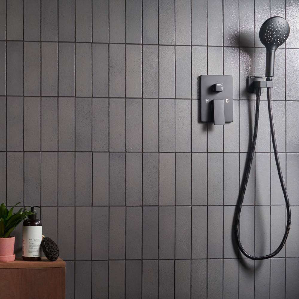 Vibe Fossil Gray 2.36 in. x 7.87 in. Glossy Lava Stone Cement Subway Wall Tile (3.88 sq. ft./Case) - Hercitys