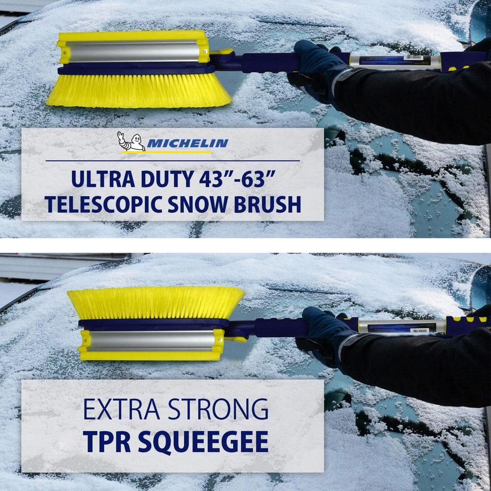 Ultra Duty Extendable 43-63 in. Swivel Head Snow Brush with 5 in. Ice Scraper and Squeegee – 2 Pack - Hercitys