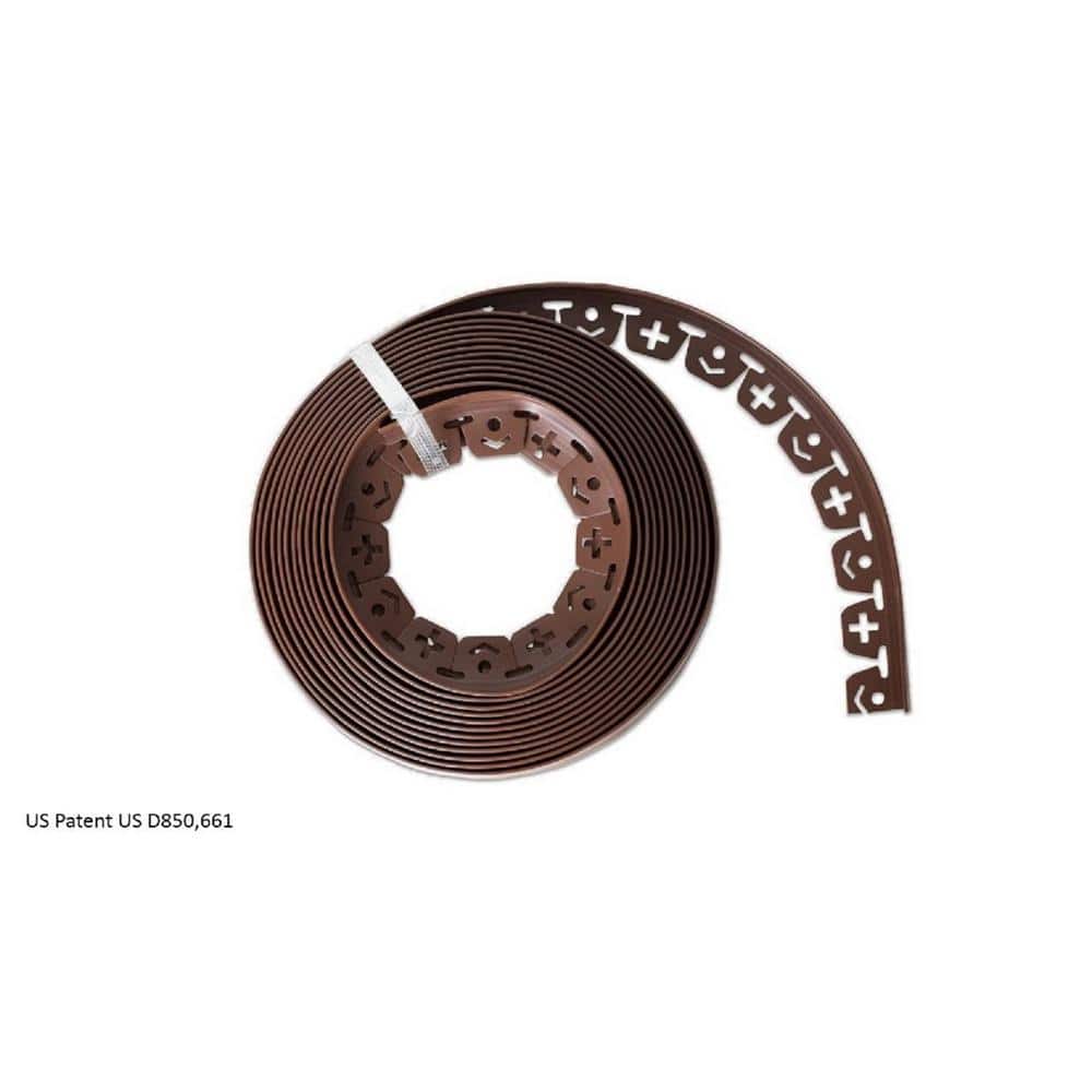 60 ft. L x 2 in. W x 1.5 in. H Light Brown Resin Innovative Edge No Dig Edging with 9 in. Poly Nails (48-Quantity) - Hercitys