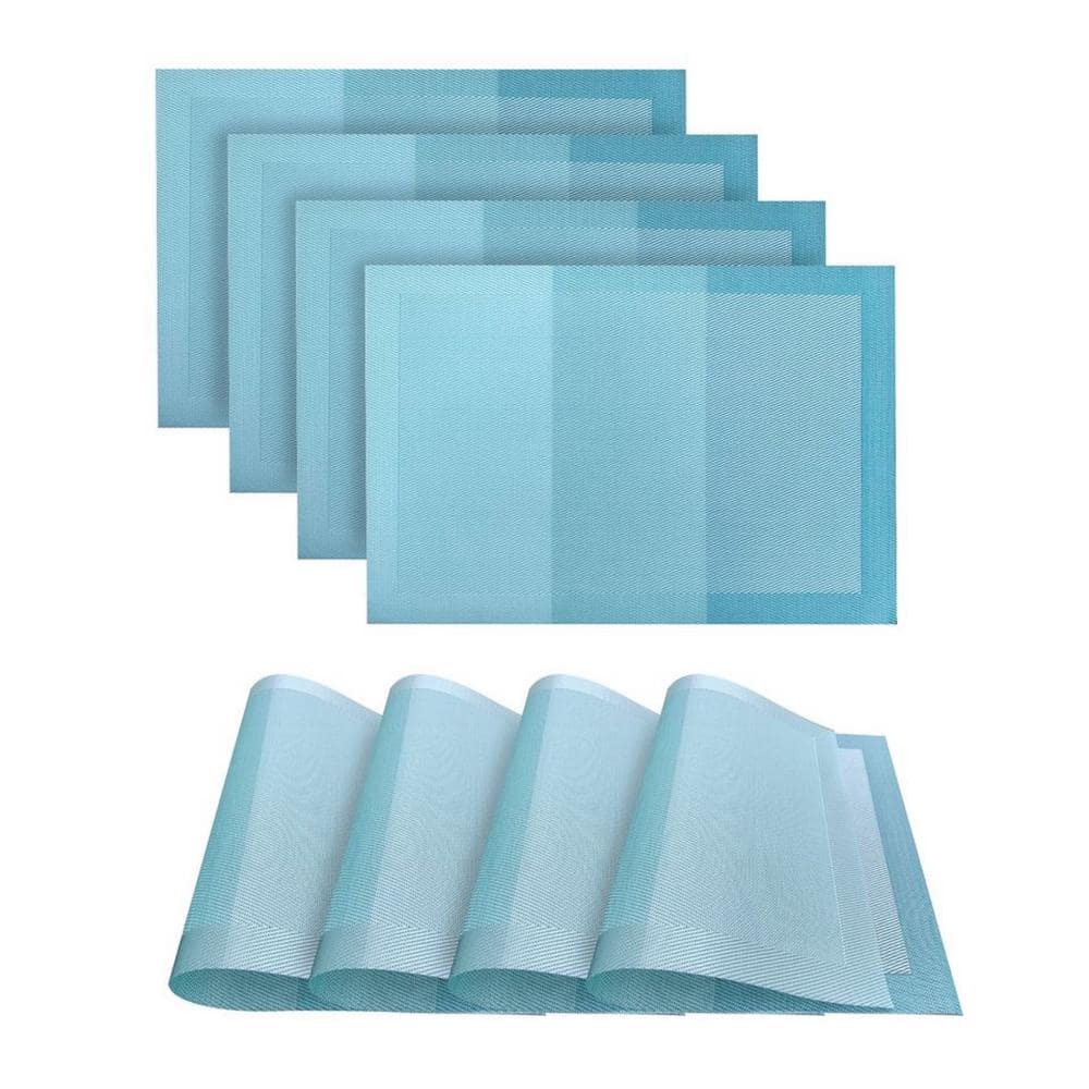 Moderna 19 in. x 13 in. Blues Woven Polyester Placemat (Set of 4) - Hercitys
