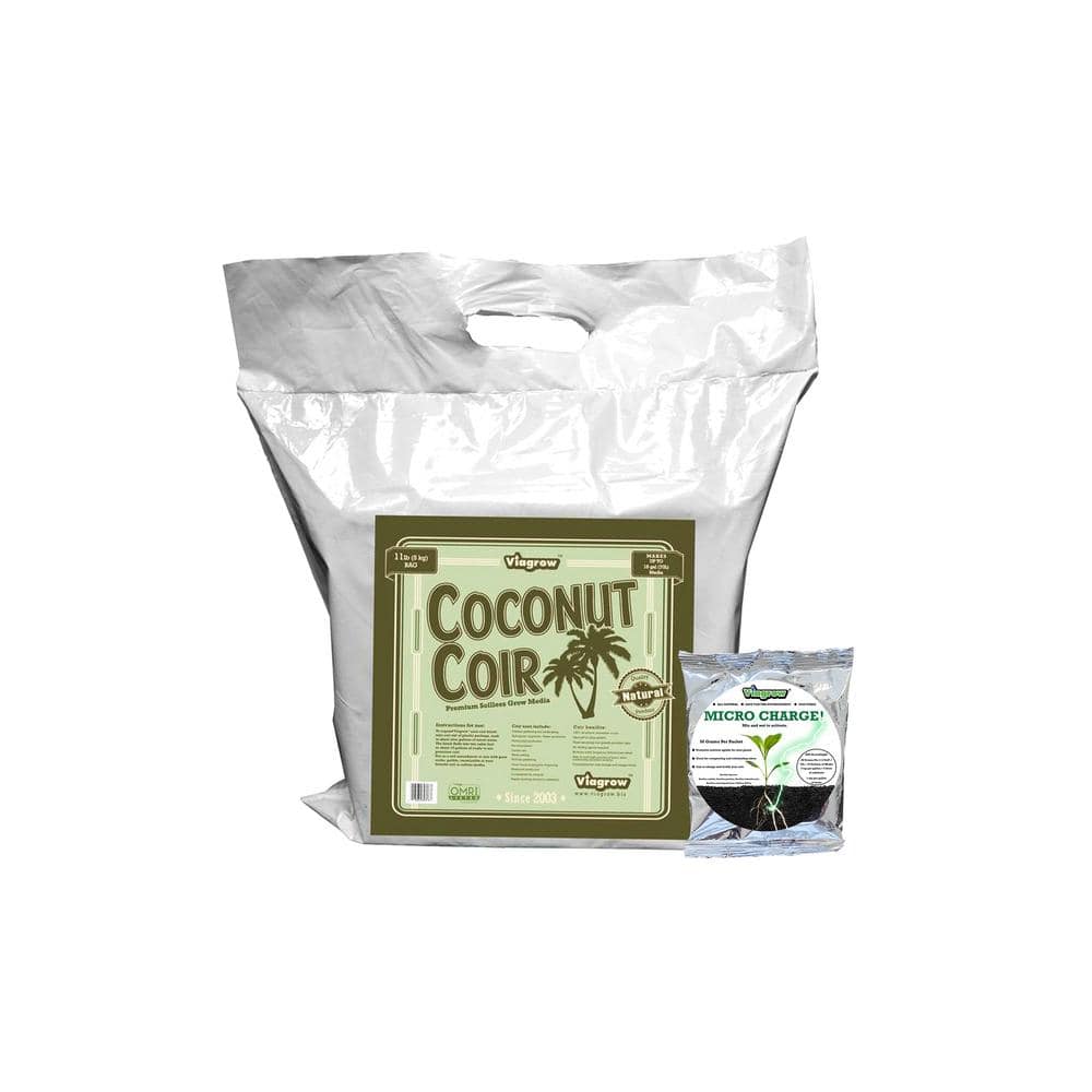 Coconut Coir Block of Soilless Media with Micro Charge Makes Approx 18 Gal./2.4 cf/68 l - Hercitys