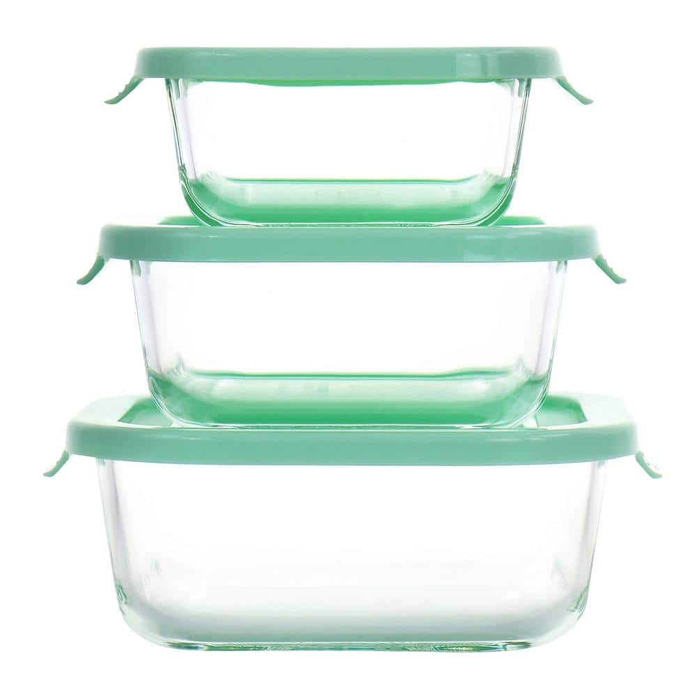 Martha Stewart 6 Piece Glass Storage Containers with Lids in Mint - Hercitys