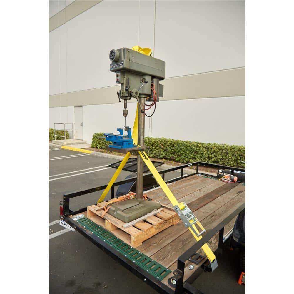 Flat Hook Ratchet Tie-Down Strap 27 ft. x 3 in. 5,000 lbs. - Hercitys