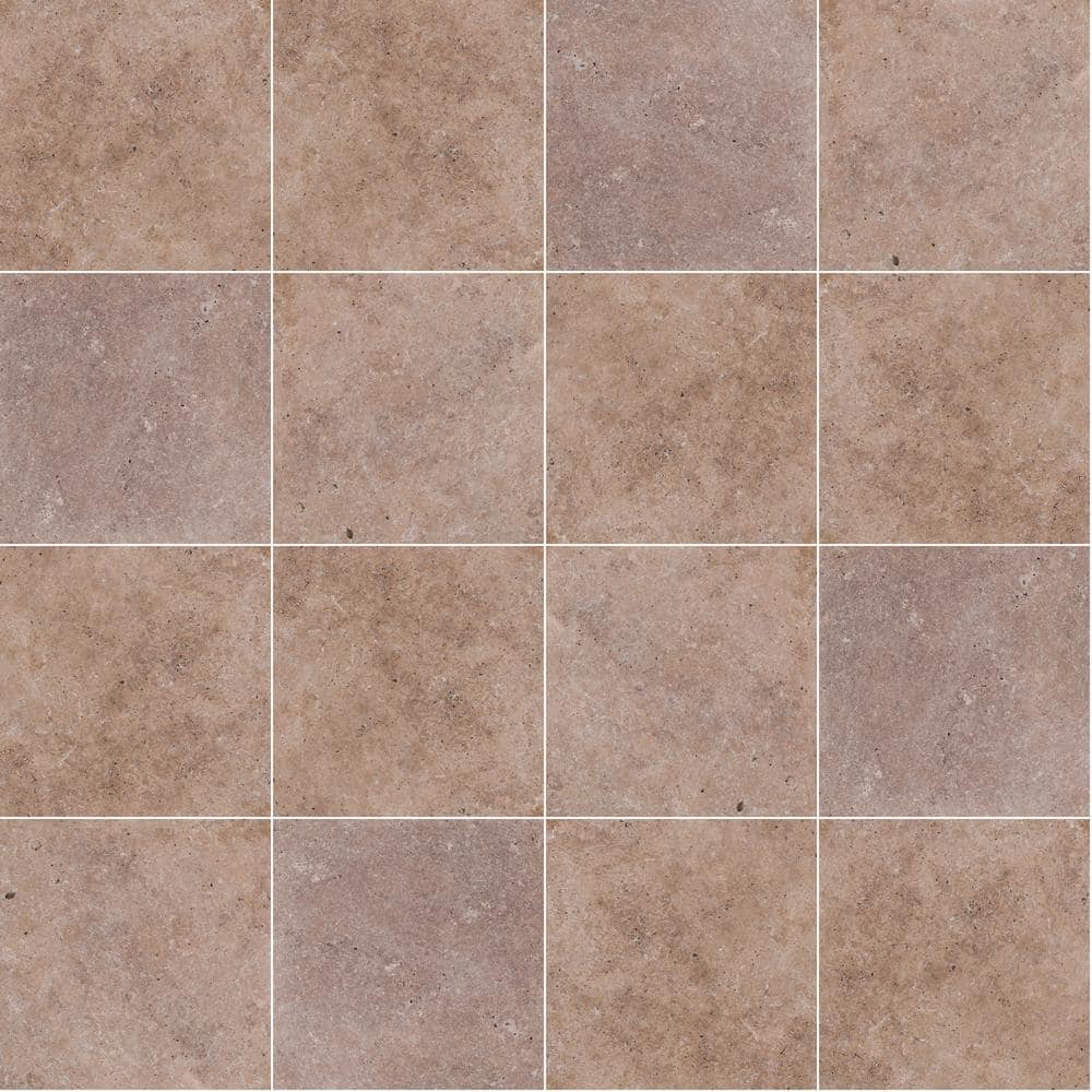Mediterranean Walnut 2 cm. x 16 in. x 16 in. Tumbled Travertine Paver Tile (1.78 sq. ft.) - Hercitys