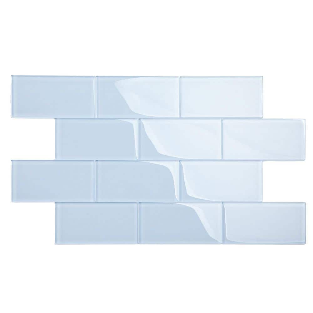 Icy Lavender 3 in. x 6 in. x 8mm Glass Subway Tile (5 sq. ft./Case) - Hercitys