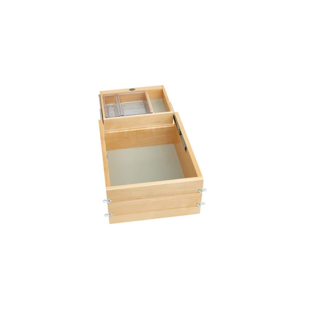 8 in. H x 15 in. W x 18.69 in. D Wood Vanity Half-Tiered Drawer with Soft-Close Slides - Hercitys