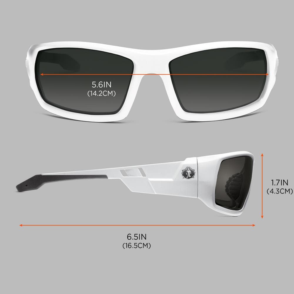 Skullerz Odin White Polarized Safety Glasses, Tinted Lens – ANSI Certified - Hercitys