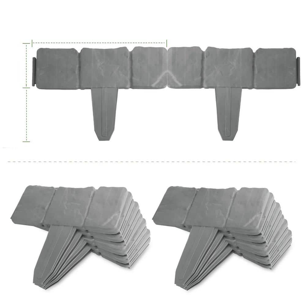 Cobbled Stone Effect Plastic Garden Lawn Border Edging (20-Piece) - Hercitys