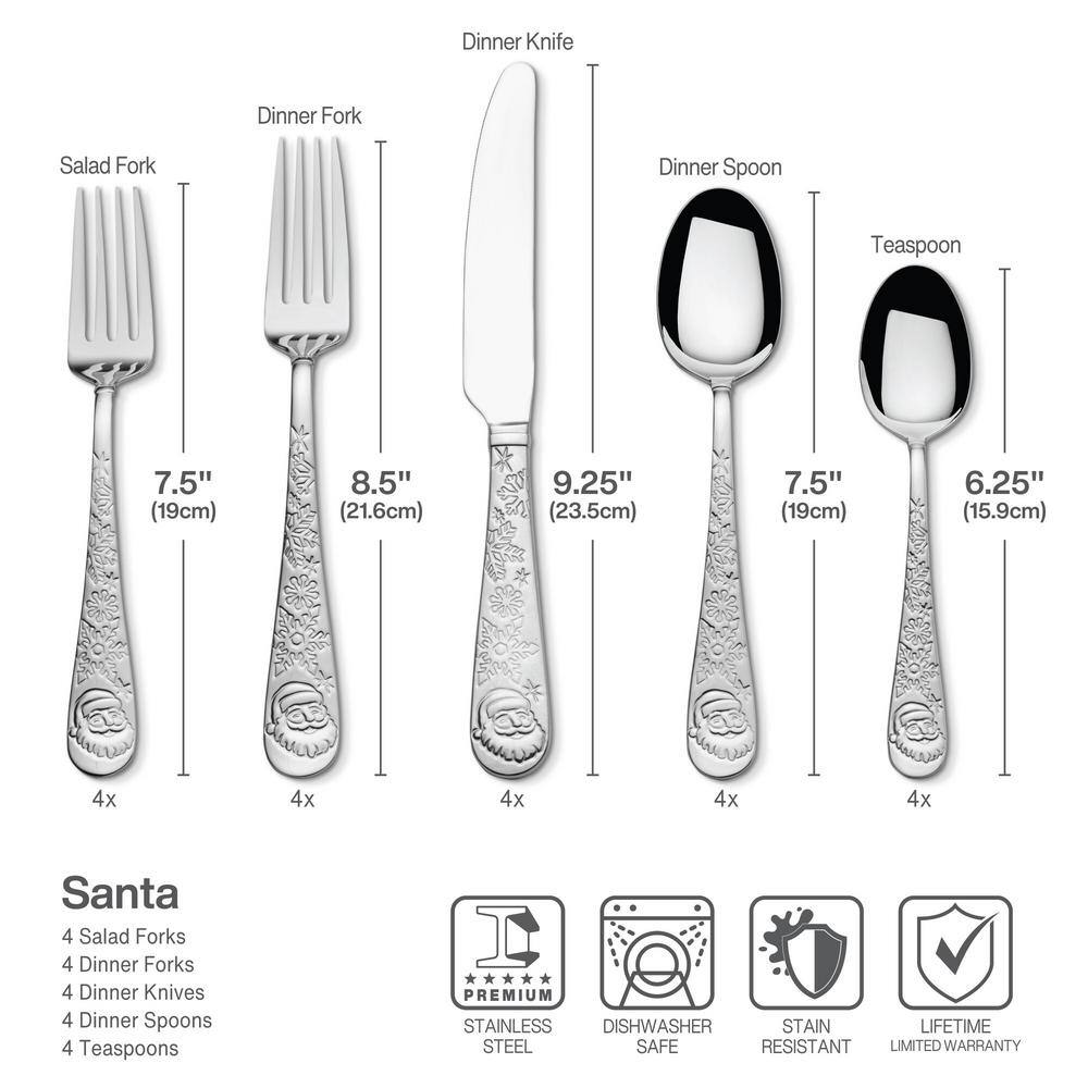 Santa 20-pc Flatware Set, service for 4, Stainless Steel - Hercitys