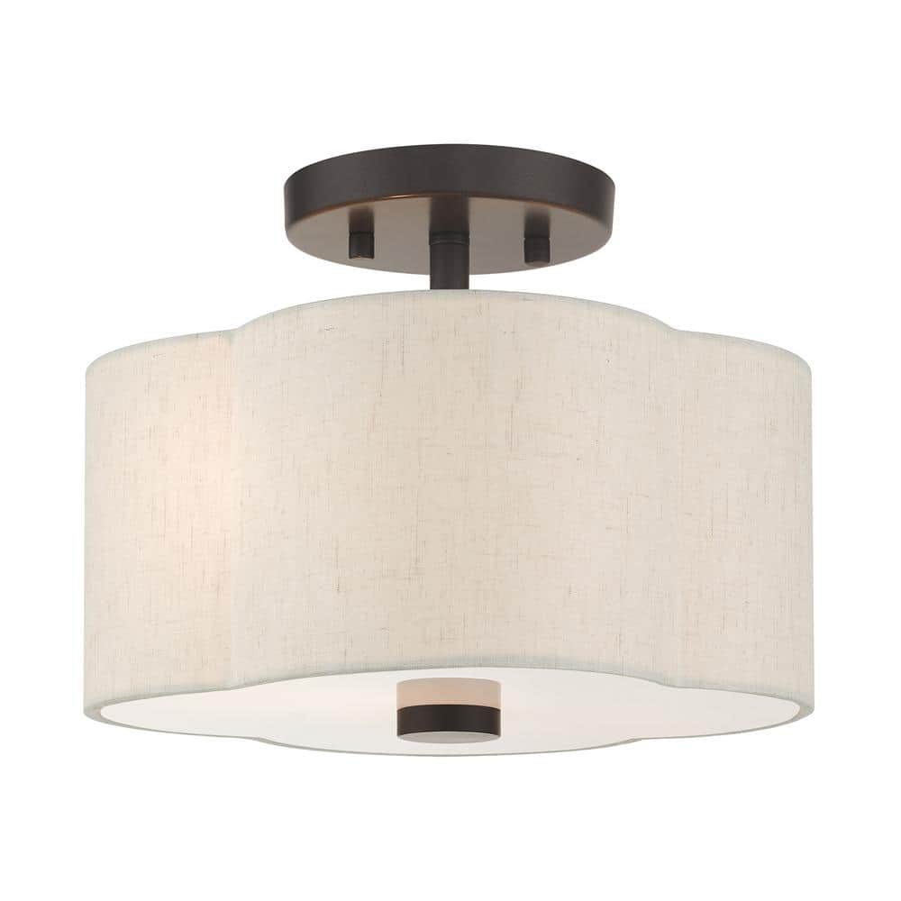 Solstice 2 Light English Bronze Semi Flush Mount - Hercitys
