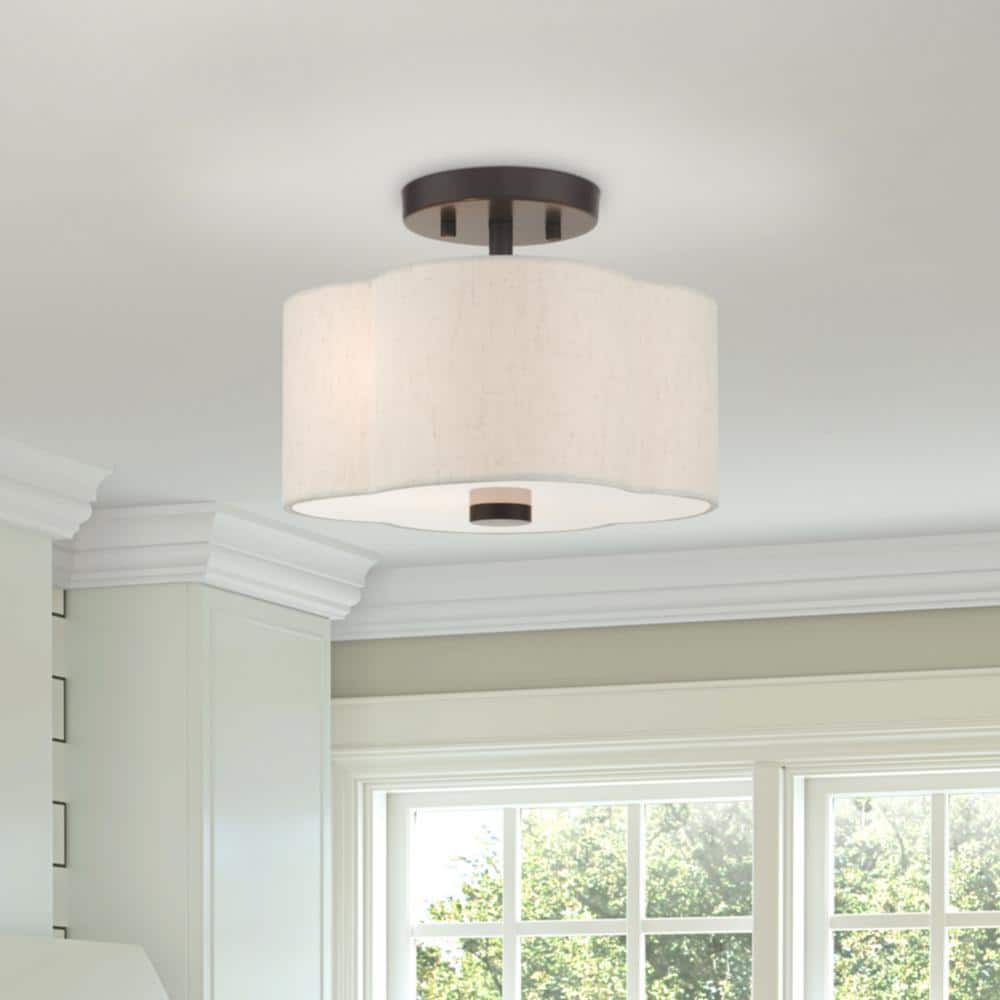 Solstice 2 Light English Bronze Semi Flush Mount - Hercitys