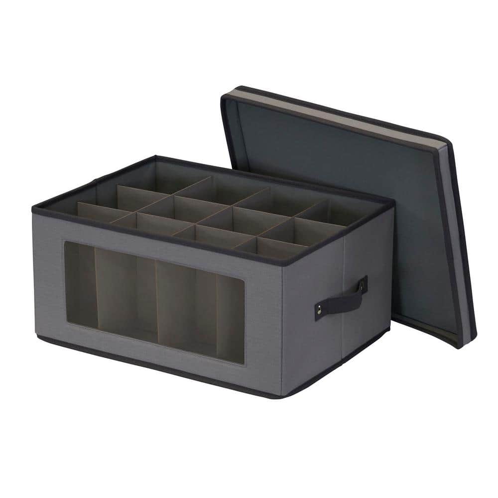 Balloon Wine Glass Storage Box in Gray - Hercitys