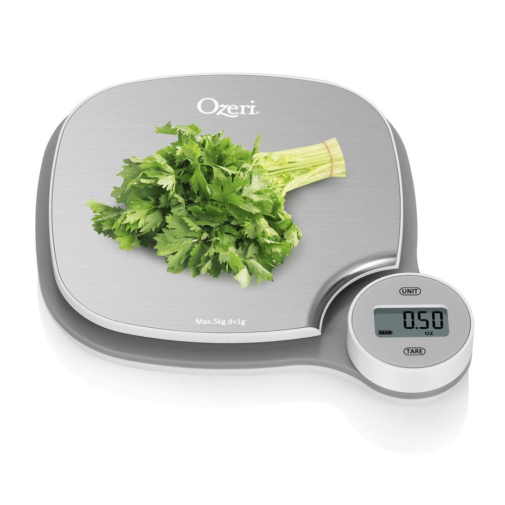 ZK27 LCD Kitchen Food Scale in Stainless Steel, with Battery-Free Kinetic Charging Technology - Hercitys