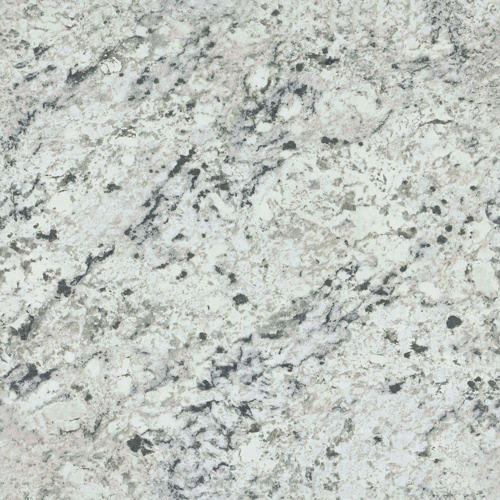 Custom Laminate Edge in White Ice Granite Matte with Waterfall Edge - Hercitys
