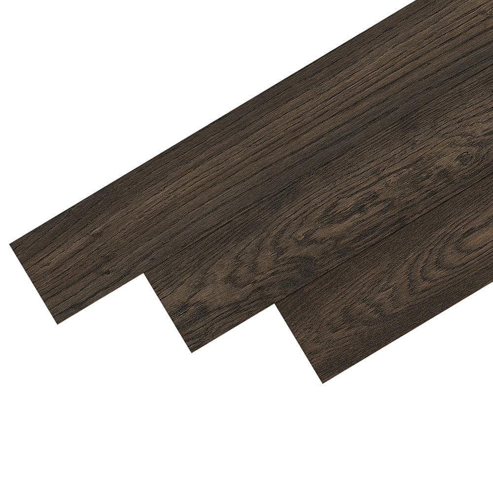 Hydropel Dark Brown Oak 7/16 in. T x 5 in. W Waterproof Click Lock Engineered Hardwood Flooring (22.6 sq.ft./ctn) - Hercitys