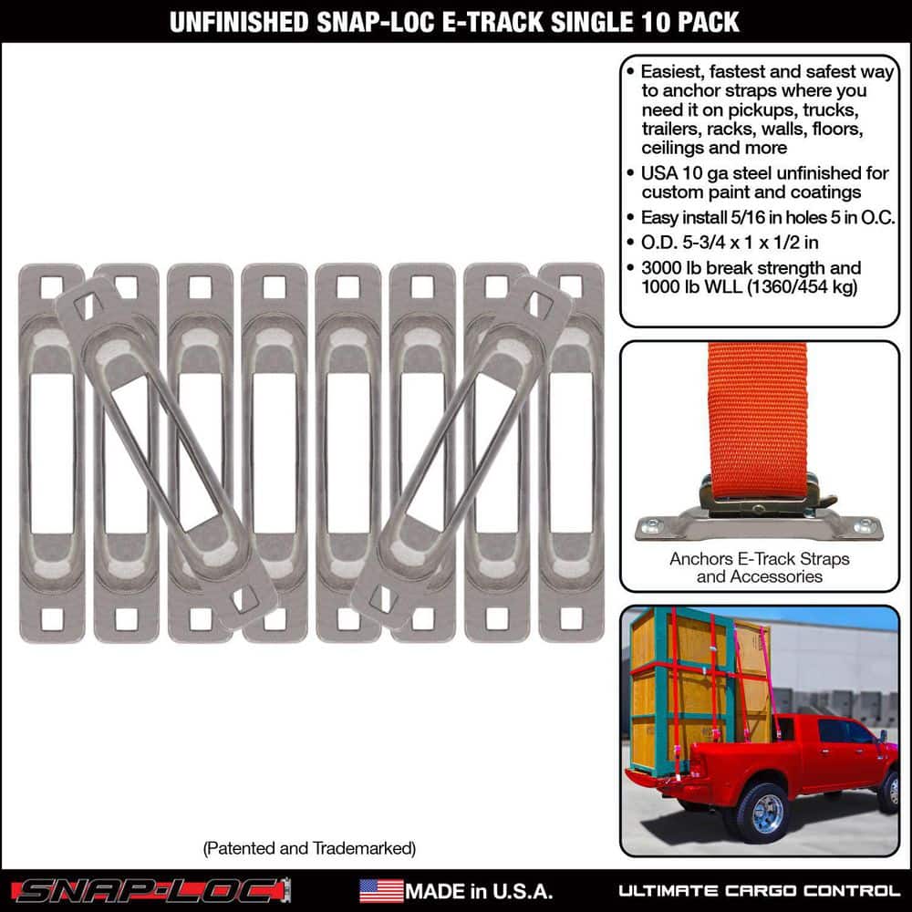 E-Track Single Strap Anchor Unfinished (10-Pack) - Hercitys