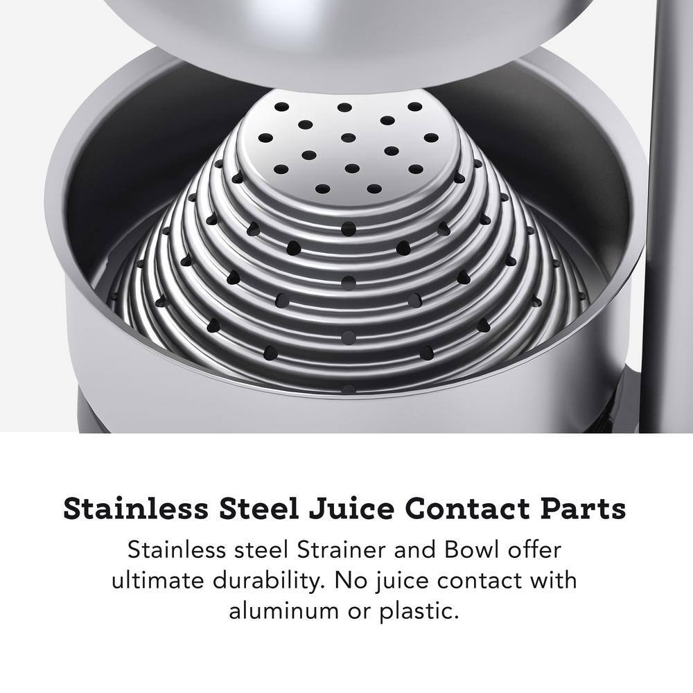 MJP-100 Stainless Steel Grey Manual Juice Press for Cold Press Citrus Juice - Hercitys