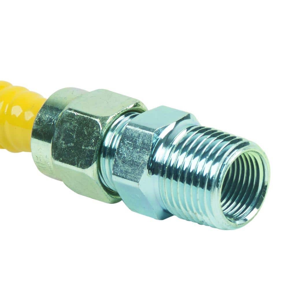 ProCoat 1/2 in. MIP x 1/2 in. MIP x 24 in. Stainless Steel Gas Connector 1/2 in. O.D. (85,000 BTU) - Hercitys