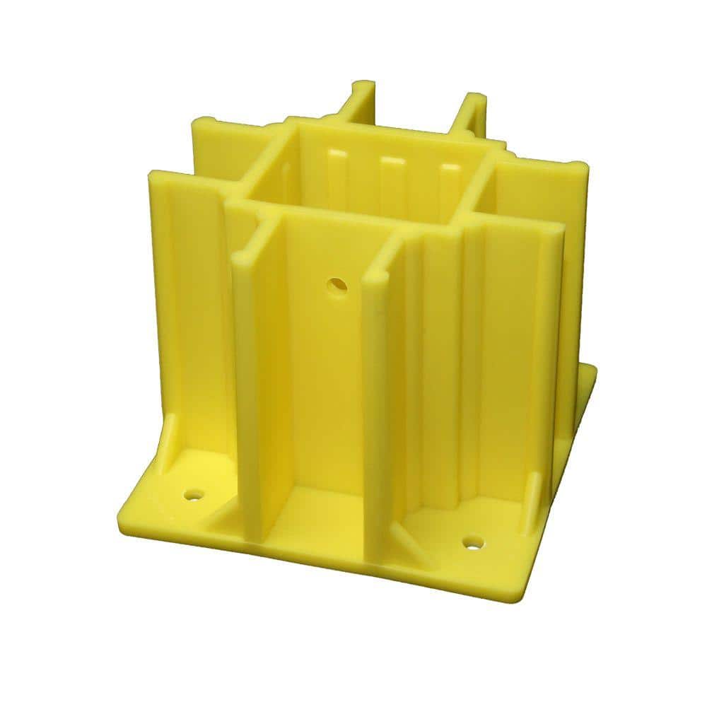 Yellow OSHA Compliant Guardrail Base with Toeboard Slots for Complete OSHA Required Toeboard Protection 1 Unit - Hercitys