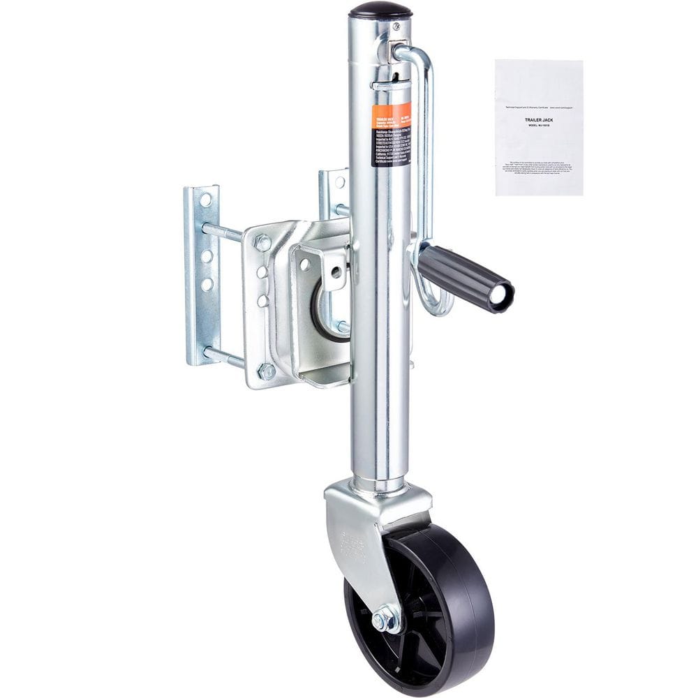 Trailer Jack, Weight Capacity 1000 lb., with PP Wheel and Handle, Boat Trailer Jack 32.8in., Bolt-on Trailer Tongue Jack - Hercitys