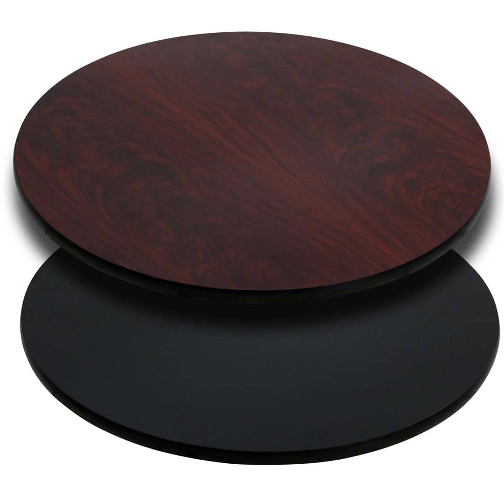 Glenbrook 36 in.  Black or Mahogany Reversible Laminate Round Table Top - Hercitys