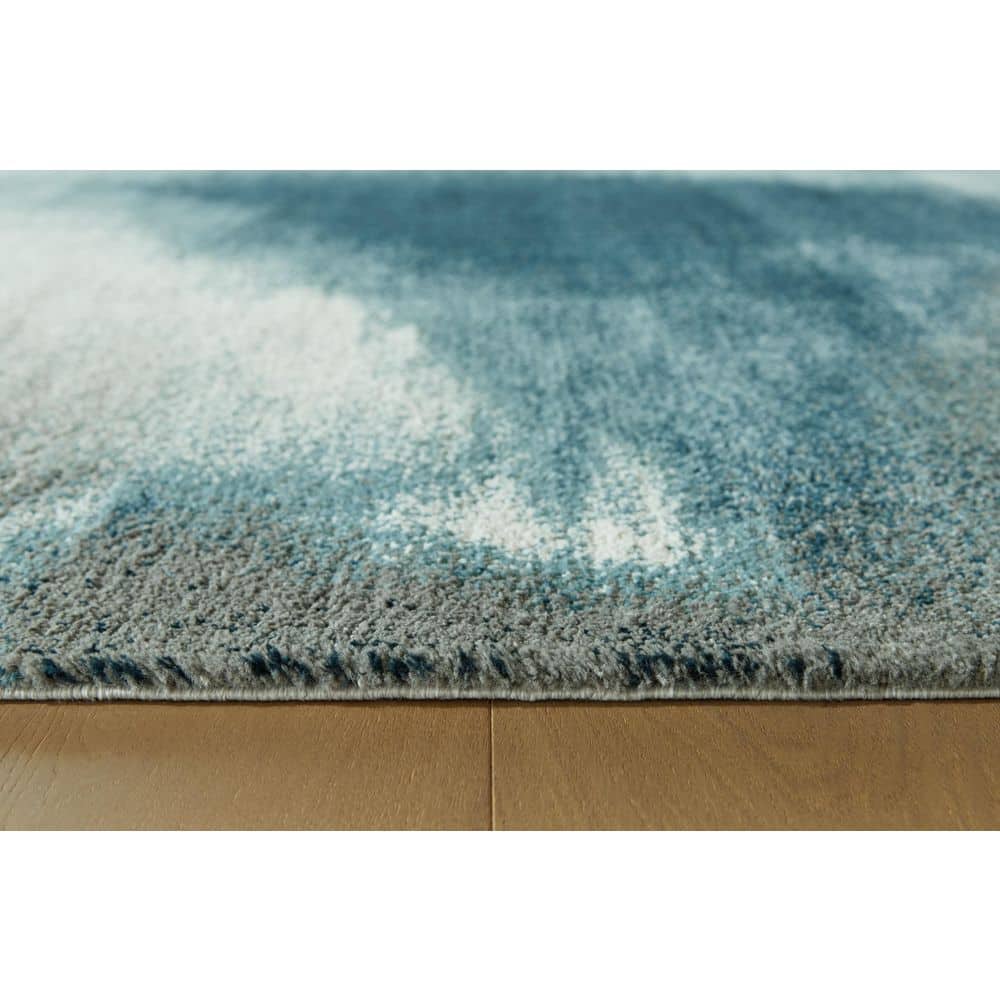 Brentward Blue/Beige 5 ft. x 7 ft. Abstract Area Rug - Hercitys