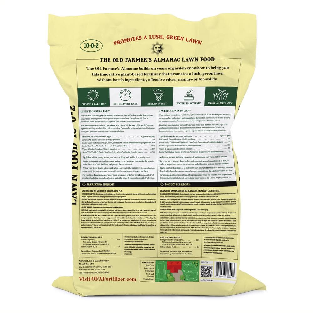 Old Farmer’s Almanac 20 lbs. 5,000 sq. ft. Lawn Food Fertilizer - Hercitys